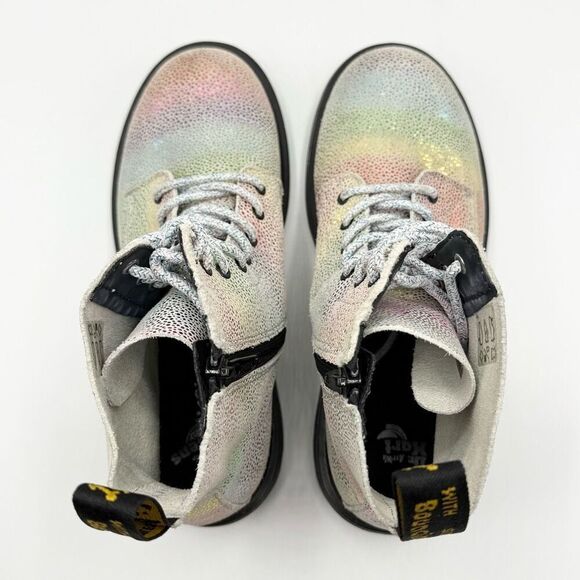 Dr. Martens Pascal 1460 Iridescent Rainbow Leather Boots - Kids US 4 (boys) 5 (g - Picture 12 of 13
